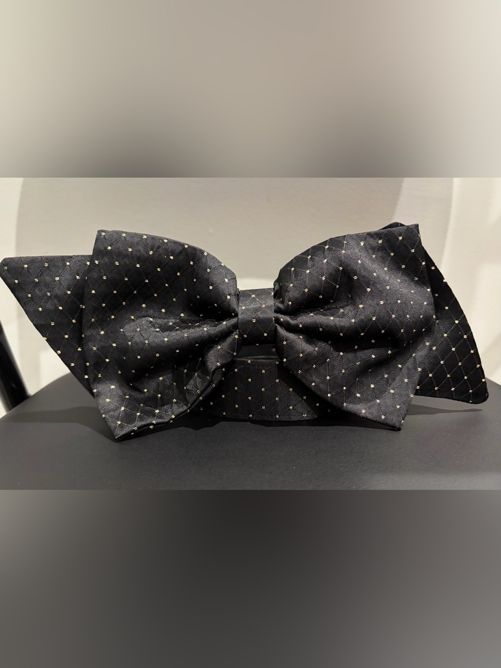 Black Gold Dots Bow Tie Womens Belt by Pearl